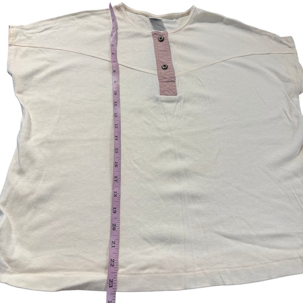 Bay Club by Catalina Vintage 80s Women's off white pink Henley sleeveless shirt - Picture 8 of 8